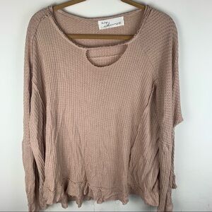 Vintage Havana Tan Flowy Long Sleeve Shirt
